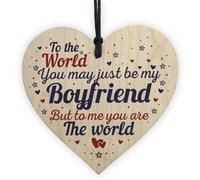 Red Ocean Boyfriend Birthday Christmas Card Gift Wooden Heart Anniversary Soulmate Gift Keepsake