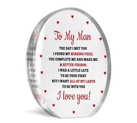 Red Ocean Boyfriend Gifts, Husband Birthday Gifts, Christmas Valentines Gifts for Him MY MAN, Anniversary Birthday Gifts for Boyfriend Husband, Acrylic Plaque Gift From Wife Husband Keepsake