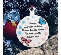 Red Ocean Braver Stronger More Beautiful Hanging Bauble Decoration