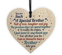 RED OCEAN Brother From Sister Handmade Wooden Heart Sign For Birthday Thank You Family For Brother