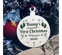 Red Ocean Bumps First Christmas Wood Bauble Gift For Bump Tree Decoration