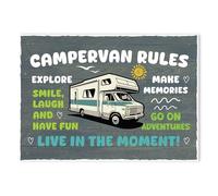 Red Ocean CAMPERVAN RULES SIGN Wall Door Plaque Novelty Campervan Sign For Home Gift For Men Women Campervan Lover Gift Campervan Accessories Gift For Him Her Friendship Gift