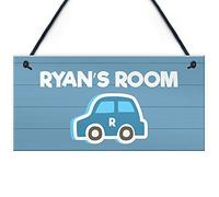RED OCEAN Car Themed Bedroom Sign For Little Boy PERSONALISED Nursery Decor For Boy