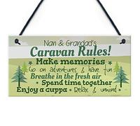 RED OCEAN Caravan Hanging Plaque Novelty Chic Camping Holiday Sign Nan Grandad Gifts Caravan Accessories