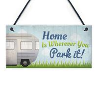 Red Ocean Caravan Home Novelty Camping Camper Plaque Sign Motorhome Gift Hanging Sign