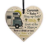 RED OCEAN Caravan Rules Novelty Hanging Plaque Home Decor Garden Sign Retirement Friendship Gift