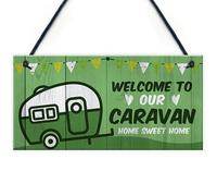 Red Ocean Caravan Sign Hanging Door Wall Plaque Welcome Sign Campervan Motorhome Sign