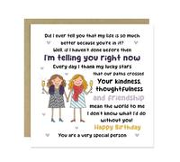 RED OCEAN Card For Best Friend Birthday With Kraft Envelope Birthday Card For Bestie BFF To Say Thank You Women Girls Novelty Her