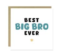 RED OCEAN Card For Big Brother BEST BIG BRO EVER Card With Kraft Envelope Brother From Baby SIster Birthday