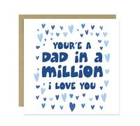 RED OCEAN Card For Dad For Fathers Day DAD IN A MILLION Card With Envelope Included Fathers Day Birthday From Daughter Son Thank You Cards