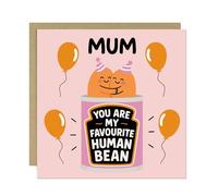 RED OCEAN Card For Mum My Favourite Human Bean From Daughter Son Mum Birthday Card With Envelope Included Cute Cards For Mummy Thank You Card For Her