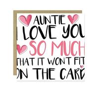 RED OCEAN Card For Mummy Daddy Nan Nanny Auntie Birthday With Envelope Included Cards For Him Her Love You So Much From Daughter Son Grandchildren (Auntie Card)