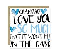 RED OCEAN Card For Mummy Daddy Nan Nanny Auntie Birthday With Envelope Included Cards For Him Her Love You So Much From Daughter Son Grandchildren (Grandad Card)