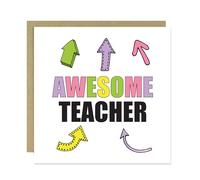 RED OCEAN Card For Teacher AWESOME Teacher Card Appreciation To Say Thank You For Women Novelty Leaving Keepsake