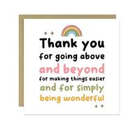 RED OCEAN Card For Teacher Volunteer Teaching Assistant Mentor Tutor To Say Thank You For Being Wonderful Friend Family Thank You Cards Men Women Him Her With Kraft Envelope
