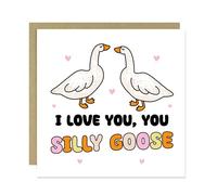 RED OCEAN Card For Valentines Day Anniversary Card With Envelope I Love You Silly Goose Card For Boyfriend Girlfriend Husband Wife Novelty Card For Him Her Valentines Day Cards Anniversary Cards