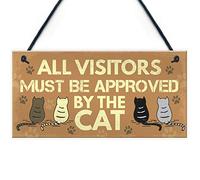 RED OCEAN Cat Signs For Home Funny Hanging Plaque Cat Sign For Home Funny Cat Sign Pet Gift
