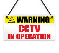 Red Ocean Cctv Warning Sign Notice