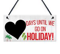 Red Ocean Chalkboard Countdown Days Until Holiday Hanging Sign Plaque Family Doorsign Gift