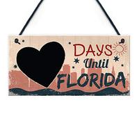Red Ocean Chalkboard Holiday Countdown To FLORIDA America USA Novelty Hanging Sign Best Friend Family Gifts