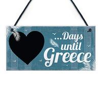 Red Ocean Chalkboard Holiday Countdown To GREECE Hanging Wall Door Sign Holiday Accessories Novelty Gift For Friend Family