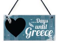 Red Ocean Chalkboard Holiday Countdown To Greece Hanging Wall Door Sign Holiday Accessories Novelty Gift For Friend Family