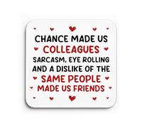 Red Ocean Chance Made Us Colleagues Coaster Leaving New Job Gift Friendship Gift For Women Men Funny For Colleague Co Worker Friend Keepsake