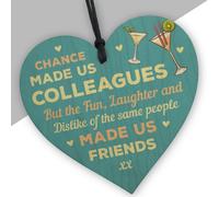 Red Ocean Chance Made Us Colleagues Fun And Laughter Novelty Wooden Hanging Heart Leaving Gift Plaque Work Friendship Sign