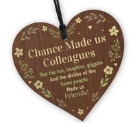 Red Ocean Chance Made Us Colleagues Fun And Laughter Novelty Wooden Hanging Heart Leaving Gift Plaque Work Friendship Sign