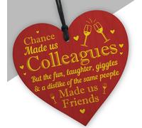 Red Ocean Chance Made Us Colleagues Wooden Hanging Heart Gift For Colleagues Co Worker Friendship Gifts