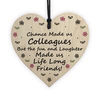 Red Ocean Chance Made Us Colleagues Wooden Heart Colleague Birthday Christmas Gift Keepsake