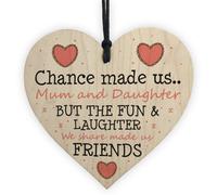 Red Ocean Chance Made Us Mum And Daughter Wooden Heart Mum Daughter Gift Thank You