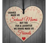 Red Ocean Chance Made Us School Mums Wooden Hanging Heart