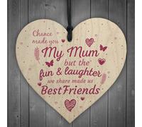 Red Ocean Chance Made You My Mum Birthday Gift For Mum Mummy Wood Heart Sign Keepsake Gift From Daughter Son