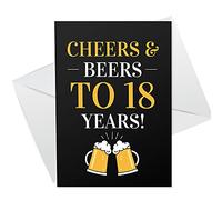 RED OCEAN Cheers And Beers To 18 Years Novelty 18th Birthday Card For Son Brother Him