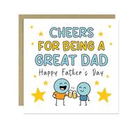 RED OCEAN Cheers For Being A Great Dad Funny Fathers Day Card From Daughter Son With Kraft Envelope Included Card For Dad Father Him