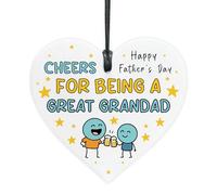 Red Ocean Cheers For Being A Great Grandad Funny Fathers Day Gift From Granddaughter Grandson Acrylic Hanging Heart Gifts For Grandad Him Gift Idea Keepsake