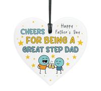 Red Ocean Cheers For Being A Great Step Dad Funny Fathers Day Gift From Daughter Son Acrylic Hanging Heart Gifts For Stepdad Him Stepdad Fathers Day Gift Idea Keepsake