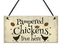 RED OCEAN Chicken Coop Sign Outdoor Garden Plaque Hanging Door Wall Sign Chicken Hen Animal Gifts For Chicken Lovers