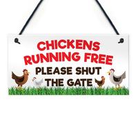 Red Ocean Chicken Gate Warning Sign