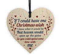 RED OCEAN CHRISTMAS BAUBLE Memorial Heart Plaque For Mum Dad Nan Grandad Friend Tree Decoration