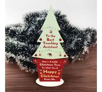 Red Ocean Christmas Best Teaching Assistant Gift Wood Christmas Tree