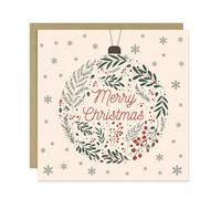 RED OCEAN Christmas Card For Him Her Merry Christmas Card For Friends Family 145x145mm With Kraft Envelope Festive Seasonal Cards Colleagues Teachers Kids Children