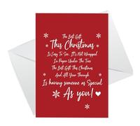 RED OCEAN Christmas Card For Partner, Boyfriend Girlfriend Husband Wife Friends Card For Christmas, Heartfelt Card For Him Her, A6 Card With White Envelope, Couple Christmas Card