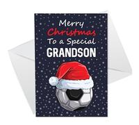 RED OCEAN Christmas Card For Special Grandson Football Christmas Card Grandson Christmas Card From Nan Grandad
