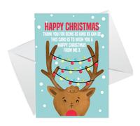 Red Ocean Christmas Card For Teacher Assistant From Child Nursery School