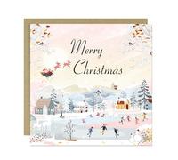 RED OCEAN Christmas Card Seasons Greetings Festive Xmas Cards For Friends Family Merry Christmas Card For Kids Children 145x145mm With Kraft Envelope