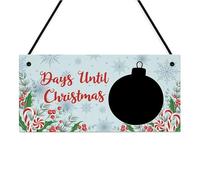 Red Ocean Christmas Countdown Plaque For Kids Children Days Until Christmas Novelty Chalkboard Plaque For Home Kids Room Son Daughter