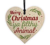 RED OCEAN Christmas Filthy Animal Novelty Tree Decoration Wooden Bauble Friendship Secret Santa Stocking Gift