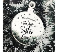 Red Ocean Christmas Gift The Best Sister Ever Engraved Hanging Tree Decoration Love Gift